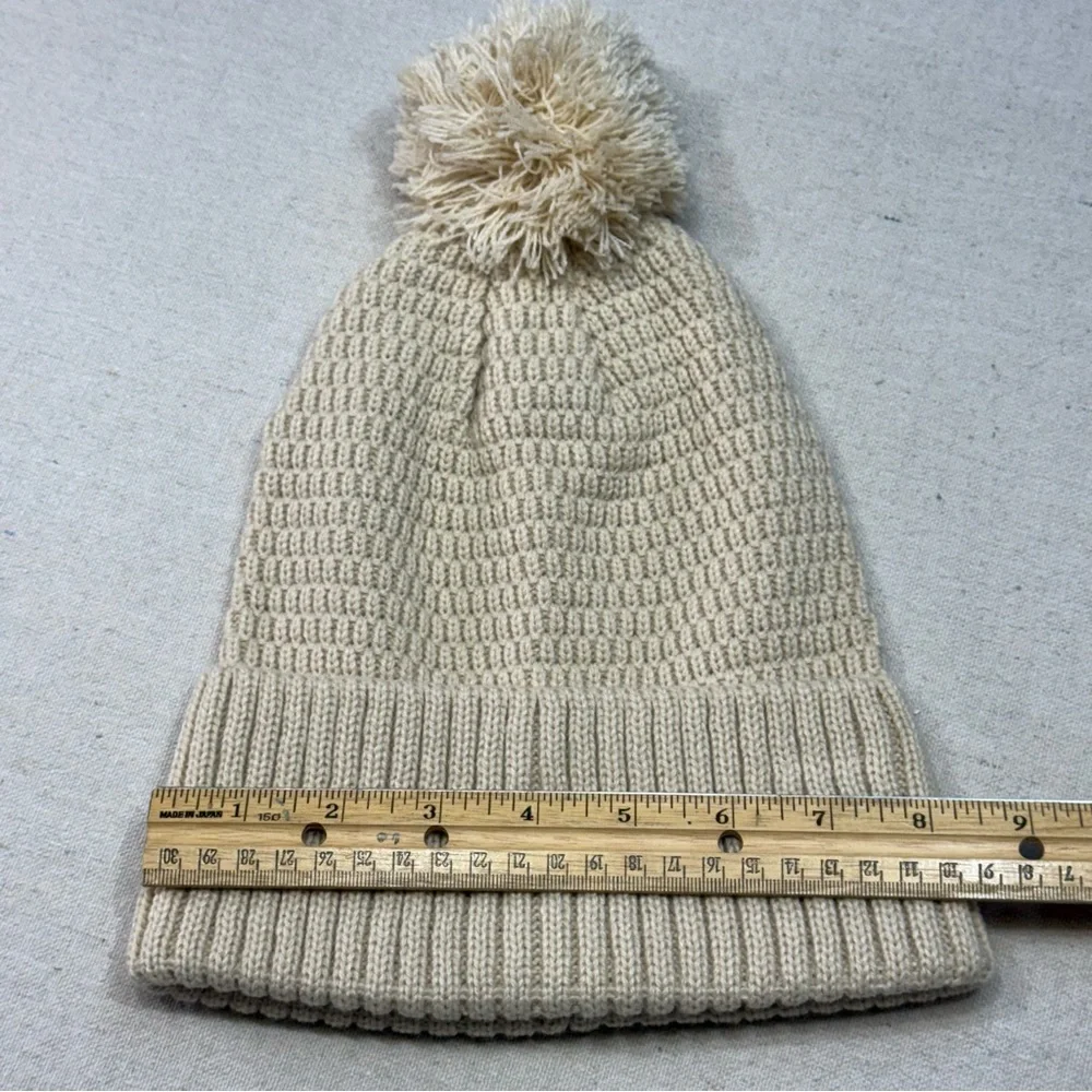 Tractor Supply Cream Knit Beanie with Pom-Pom